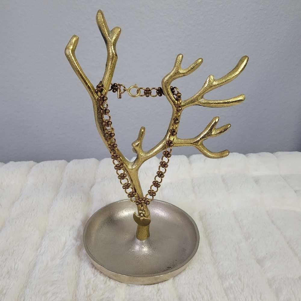 VANESSA MOONEY // ltd ed unique brass link pendant choker necklace rare - Picture 4 of 7